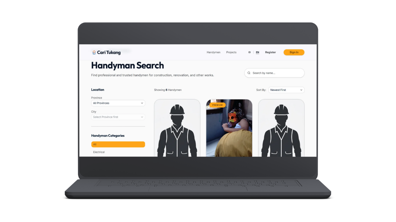 Cari Tukang - Handymen Marketplace Image