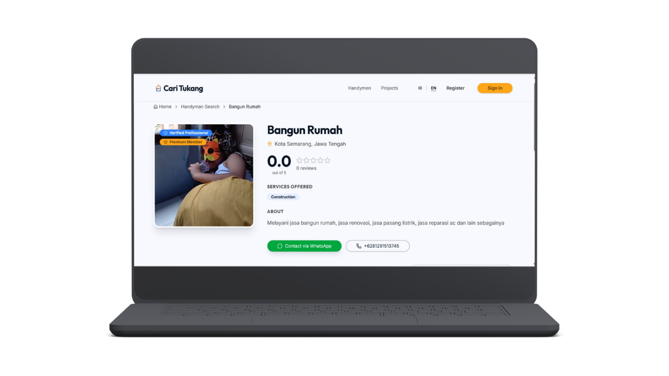 Cari Tukang - Handymen Marketplace Image